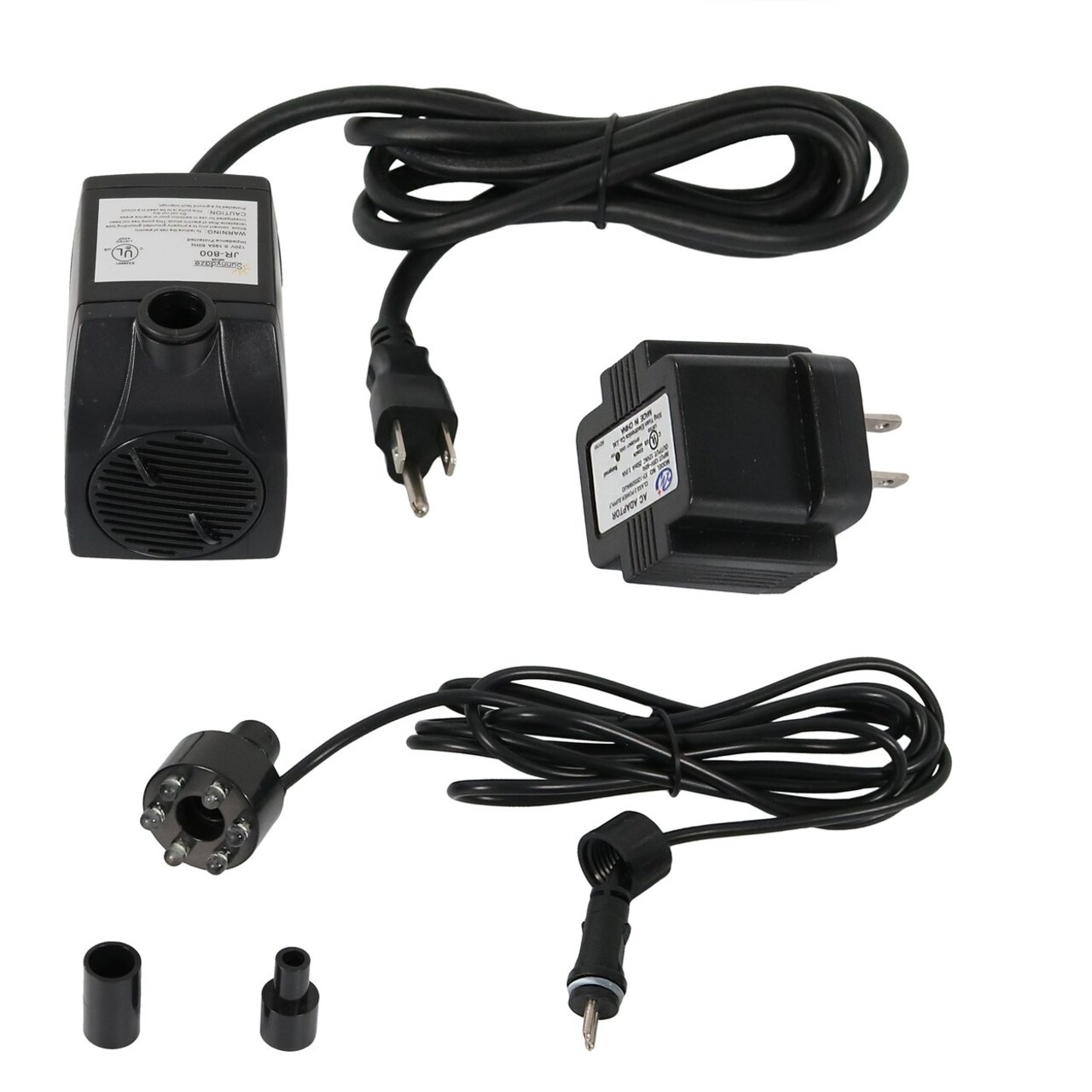 Sunnydaze 200 Gph 12V Electric Fountain Pump With 6 White Lights